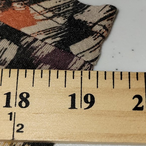 Liz Claiborne Black Orange Yellow Multicolor Print Top Women Size L - Picture 4 of 9